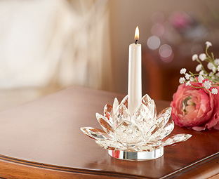 Crystal Lotus Flower Candle Holder