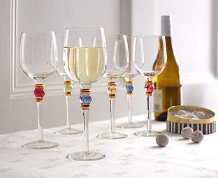 Bubble Stem Wine Glasses 
