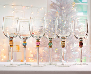 Bubble Stem Wine Glasses 