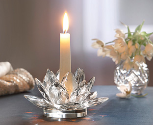 Crystal Lotus Flower Candle Holder 