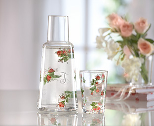 Roses Carafe and Tumbler 