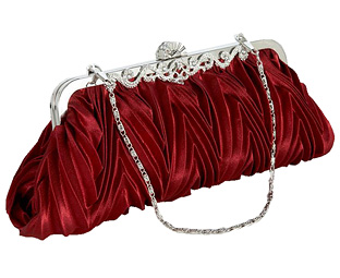 Ruched Satin Evening Bag 