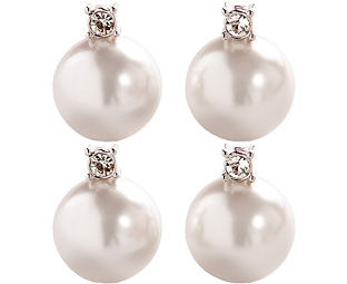 Faux Pearl and Diamond Earrings (2 Pairs - SAVE 5) 