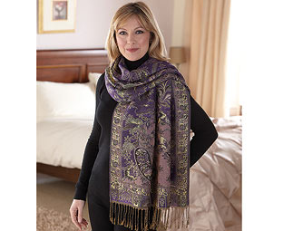 Jacquard Woven Paisley Shawl 