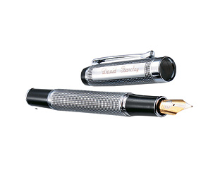 Custom-Engraved Fountain Pen and Refills 