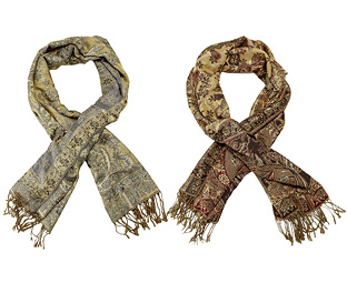 Jacquard Woven Paisley Shawls (2 - SAVE 10) 