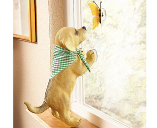 Pup And Butterfly Ornament 