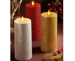 LED Shimmer Candles (3) 