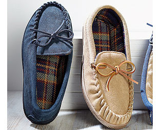 Suede Moccasin Slippers 