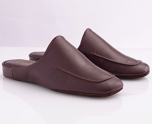 Men's Leather Mule Slippers 