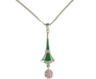 Mackintosh Style Sterling Silver Pendant 