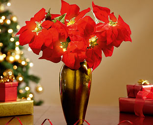 Illuminated Poinsettia Sprays (2) SAVE 5 