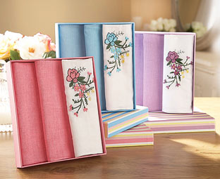 Set 3 x Trios Ladies Handkerchiefs - Half Price Offer! 