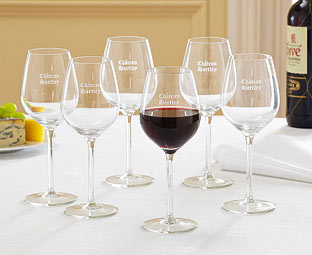 Chateau Label Wine Glasses 