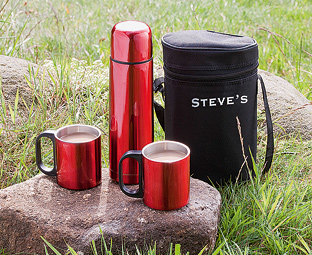 Stainless Steel Flask And Mug Set 