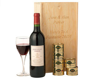 Personalised Claret and Pate Gift Set 