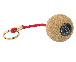 Cork Compass Keyring 