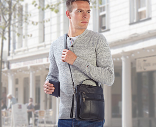 Men's Leather Organiser Bag Plus FREE Wallet 