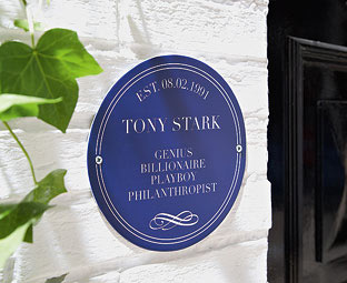 Blue Wall Plaque 
