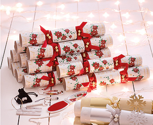 Poinsettia Crackers (6) - Half Price Offer! 