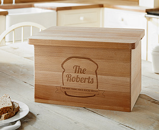 Personalised Solid Beech Bread Bin 