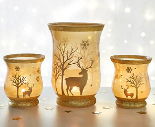 Glass Hurricane Lamps (3) 