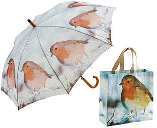 Winter Robin Umbrella & FREE Tote Bag 