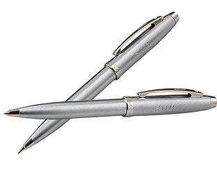 Personalised Sheaffer Chrome Ballpoint Pen & Pencil Set 