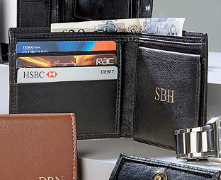 Personalised Mens Napa Leather Bi-Fold Wallet 