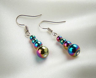 Rainbow Haematite Drop Earrings 
