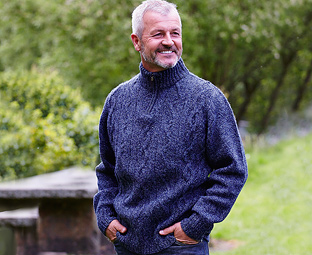 MenÕs Cable Zip Neck Jumper 
