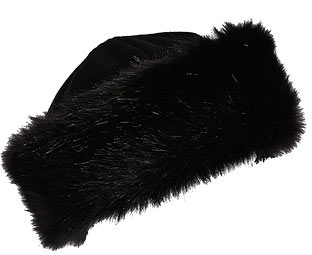 Ladies Genuine Suede and Faux Fur Hat 