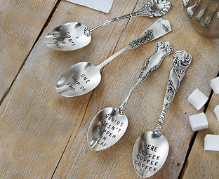 Silver-Plated Quote Coffee Spoons 