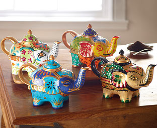 Indian Elephant Teapots 
