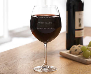 Personalised Bottle of Wine Glass 