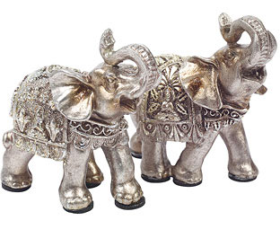 Pair of Buddha Elephant Ornaments 