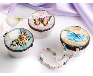 Butterfly Trinket Boxes (3) 
