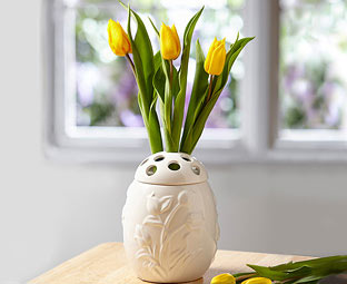 White Ceramic Tulip Vase 