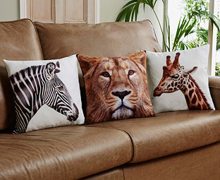 Safari Animal Cushions  Buy all 3 and SAVE 5 