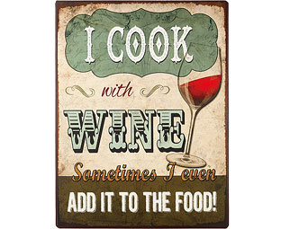 I Cook With Wine Plaque 