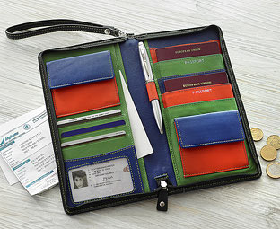 Personalised Leather Family Travel Wallet 